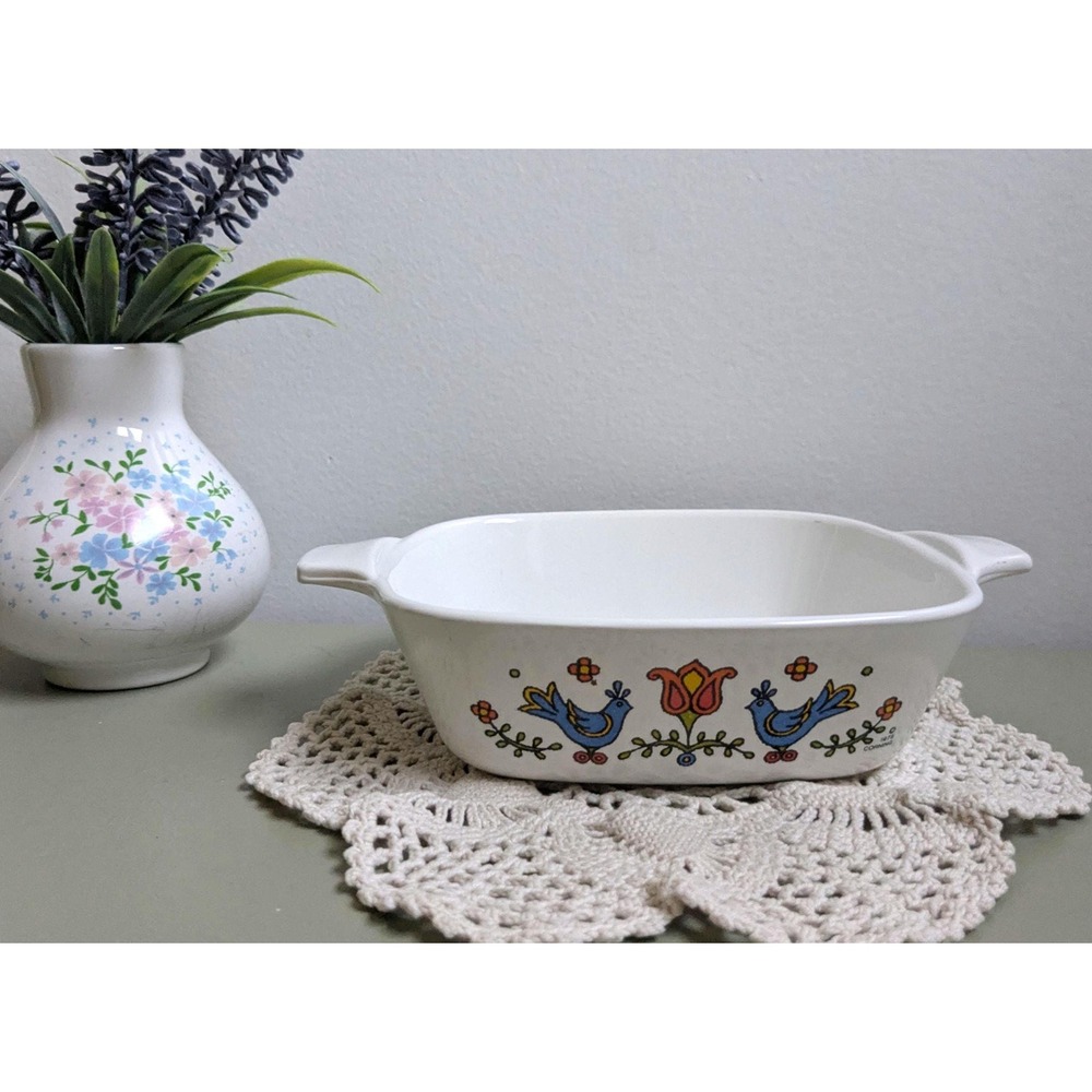 Vintage Corning Ware Bluebirds P-43-B Casserole Dish 1 3/4 Cup | 1975 Blue Bird
